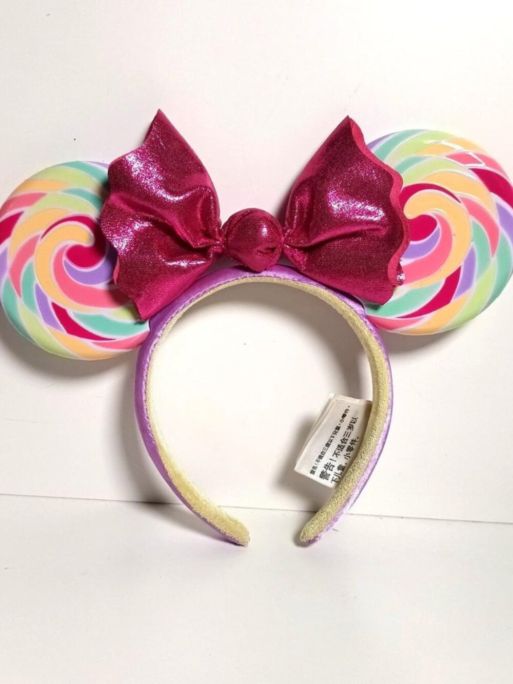 Disney Parks Minnie Mouse Lollipop Ears Headband Swirl Candy Pink Bow